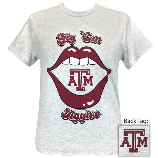 Girlie Girl Originals Preppy Texas A M Lips T-Shirt