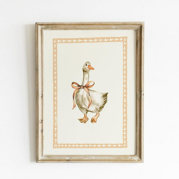 Girlie Goose Vertical Illustration Print, Trendy Decor, Nursery Decor, Vintage Wall Art, Modern Wall Decor For Living Room, 8x12 UNFRAMED