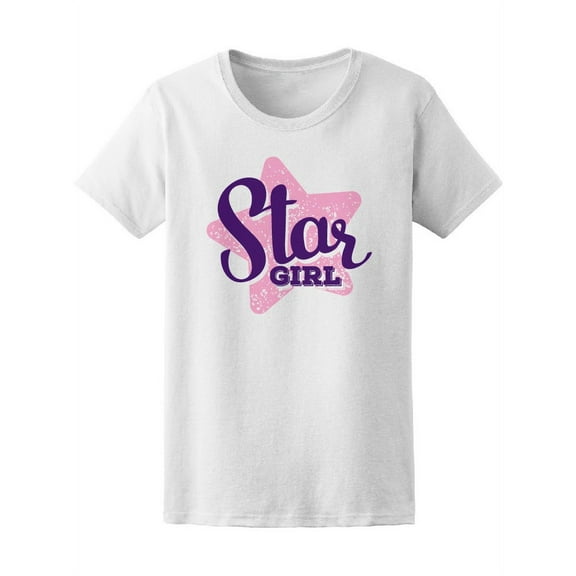 Girlish Pink Star Girl T-Shirt Women -Image by Shutterstock, Female Medium