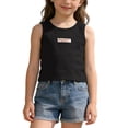 thumbnail image 1 of Girls 100% Cotton Sleeveless Tank Top Solid Black Basic Cami Tee for Kids Kids Summer,Size 5 T, 1 of 9