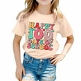 thumbnail image 1 of Girls 100 Days Of School Shirt Letter Print Comfortable Short Sleeve Round Neck Summer Tops T Shirts for Boys and Girls 3-4 Years, 1 of 4