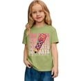 thumbnail image 1 of Girls 100 Days of School Shirts Trendy Short Sleeve Shirts Summer Tops for Girls 10-12 Casual Loose Fit Basic Cotton Tops Summer Shirts Size 4-5 Years,Light Green, 1 of 4