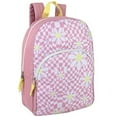 thumbnail image 1 of 15 Inch Fun Printed Backpack with Front Zippered Pocket in Checkerboard Daisies, 1 of 5