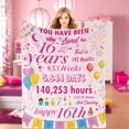 thumbnail image 1 of Girls 16th Birthday Gifts Ideas Happy 16th Birthday Throw Blanket for Girls 16 Years Old Flannel Fleece Blanket Sixteenth Birthday Gift Idea Decoration for Teen Daughter Niece Granddaughter(60"x80"), 1 of 7