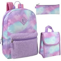 Female's 3 in 1 Backpack with Matching Lunch Bag & Pencil Case in Colorful Clouds
