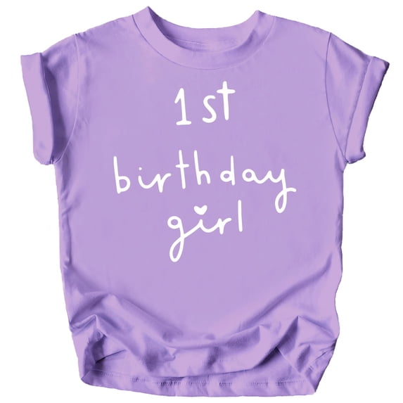 Girls 1st Birthday Shirt Heart Birthday Girl Shirt for Baby Girls One Year Old Retro Birthday Purple Shirt 12 Months