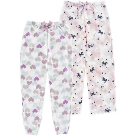 Girls 2 Pack Plush Pajama Pants