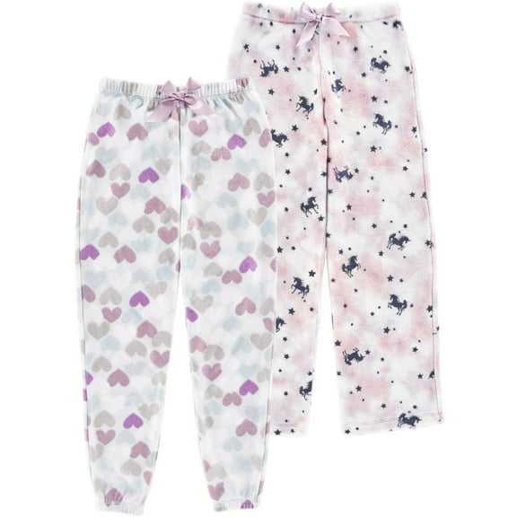 Girls 2 Pack Plush Pajama Pants