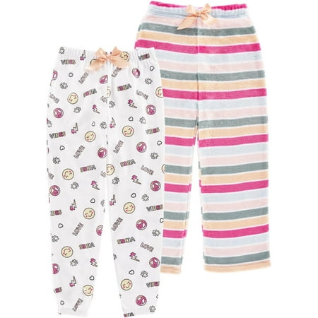 Girls 2 Pack Plush Pajama Pants