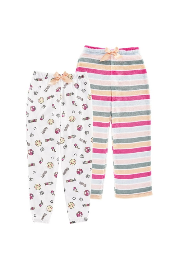 Girls 2 Pack Plush Pajama Pants
