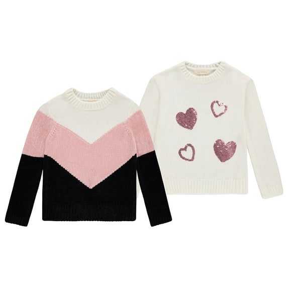 Girls' 2-Pack Sweaters: The Ultimate Duo of Cute & Cozy! Perfect for Sizes 6-12, Choose from Adorable Styles!