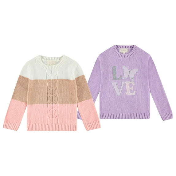 Girls' 2-Pack Sweaters: The Ultimate Duo of Cute & Cozy! Perfect for Sizes 6-12, Choose from Adorable Styles!