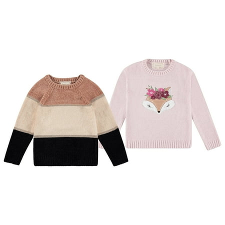 Girls' 2-Pack Sweaters: The Ultimate Duo of Cute & Cozy! Perfect for Sizes 6-12, Choose from Adorable Styles!
