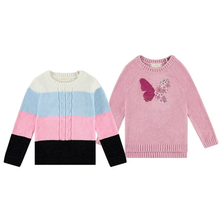 Girls' 2-Pack Sweaters: The Ultimate Duo of Cute & Cozy! Perfect for Sizes 6-12, Choose from Adorable Styles!