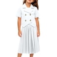 thumbnail image 1 of Girls' 2-Piece Double Breasted Top & Pleated Skirt School Outfit, ideal for daily classes, performances and formal campus themed events, 2-9 Years, 1 of 5
