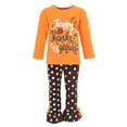 thumbnail image 1 of Girls 2 Piece "Happy Thanksgiving" Orange and Brown Fall Outfit (7), 1 of 5
