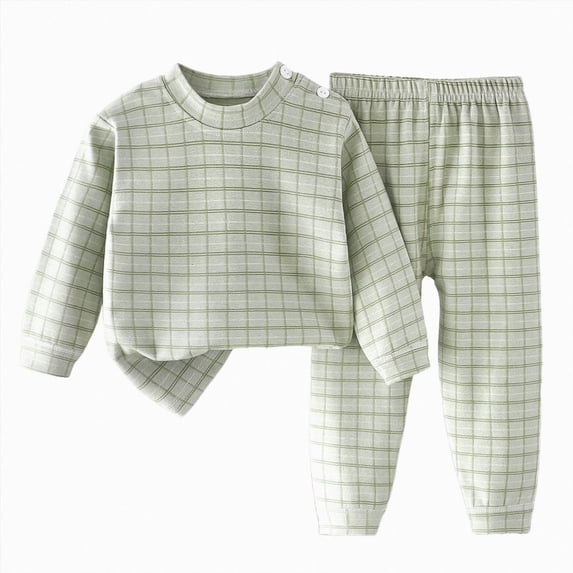 Girls 2-Piece Long Sleeve Pajama Set with Cartoon Print,Soft Cotton Sleepwear