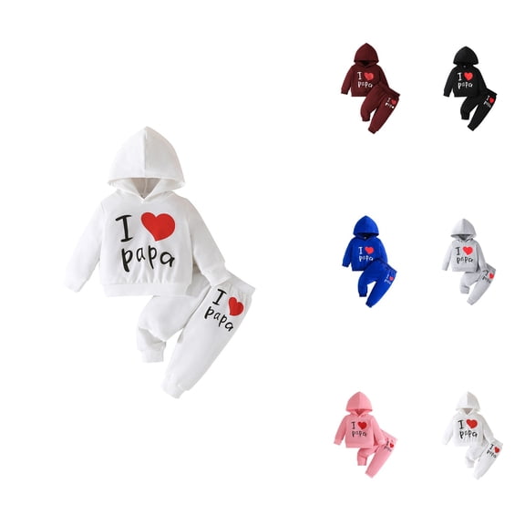 Girls 2 Piece Outfit Set, Hoodie and Pants with Letter Print, Cotton Long Sleeve Sweatshirt and Elastic Waist Joggers for Toddler Daily Wear Outdoor Activities