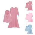 thumbnail image 1 of Girls 2 Piece Outfits Girls Clothing Set Baby Girls' Ramadan Abaya With Hijab Full Length Robe Burka Maxi Little Kid Toddler Baby Girl Dresses, 1 of 8