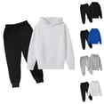 thumbnail image 1 of Girls 2 Piece Outfits Girls' Clothing Sets Children Kids Casual Solid Color Long Sleeve Hoodie Pullover Sweatshirt Tracksuit Jogger Sweatpants Unisex 2 PC Sweatsuit Set, 1 of 4