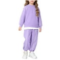 thumbnail image 1 of Girls 2 Piece Outfits Hoodie Sweatsuit Sets Pullover Sweatshirt and Baggy Sweatpant Fall Fashion Clothing with Pockets 4-16 Years, 1 of 7
