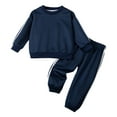 thumbnail image 1 of Girls 2 Piece Outfits Kids Pleated Long Sleeve Shirts and Wide Leg Pants Athletic Clothing Sets 5-14Y Girls Winter Outfits 4-16, 1 of 7