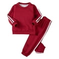 thumbnail image 1 of Girls 2 Piece Outfits Kids Short Sleeve Crewneck T-Shirts and Elastic Waist Drawstring Pants Clothing Sets Sweat Sets for Girls, 1 of 7