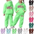 thumbnail image 1 of Girls 2 Piece Outfits Sets Graphic Long Sleeve Hoodie Pullover Sweatshirt Tracksuit Jogger Sweatpants Soft Fall Winter 2 Piece Sets Boys, 1 of 7