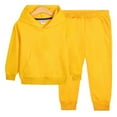 thumbnail image 1 of Girls 2 Piece Outfits Solid Color Outfits Girls Hoodie and Sweatpants Set Kids Outfits Boys' Pant Sets Boys Sweat Suit 7T-8T, Yellow, 1 of 5