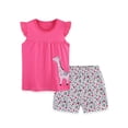 thumbnail image 1 of Girls 2 Piece Outfits Summer Clothes Cute Graphic Tank Top And Casual Shorts Kids Clothing Sets Size 2-3 Years, 1 of 7