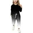 thumbnail image 1 of Girls 2 Piece Outfits Sweatsuit tie-dye Comfy Lounge Sets Long Sleeve T-shirt Jogger Sweatpants Tracksuits, 1 of 6