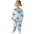 thumbnail image 1 of Girls 2 Piece Pajama Set Cute Print Sleepwear Soft Long Sleeve Top And Pants Matching Nightwear Outfit For Toddlers Kids Children 2 To 10 Years Old, 1 of 3