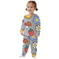 thumbnail image 1 of Girls 2 Piece Pajama Set Cute Print Sleepwear Soft Long Sleeve Top And Pants Matching Nightwear Outfit For Toddlers Kids Children 2 To 10 Years Old, 1 of 3