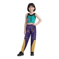 thumbnail image 1 of Girls 2-Piece Pop Star Stage Performance Outfit, Kids Halloween Idol Cosplay Costume with Crop Top and Pants Set for Themed Party, 12-13Y, 1 of 4