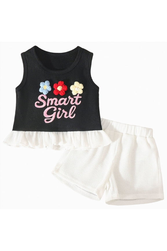Girls 2 Piece Summer Casual Outfit, Rainbow Print Short Sleeve T-Shirt & Matching Shorts Set for Toddler 6-12 Months 12-24 Months 2t 3t 4t 5t 6t 7t 8t 9t Children 6-12 Months