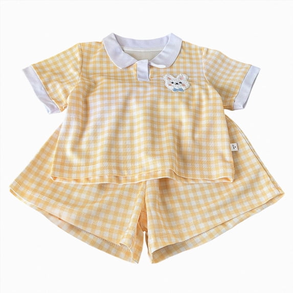 Girls' 2-Piece Summer Outfit 6-12 Months 12-24 Months 2t 3t 4t 5t 6t 7t Children Short Sleeve Graphic T-Shirt And Cargo Shorts Set 18-24 Months