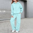 thumbnail image 1 of Girls 2 Piece Sweatsuit Set Hooded Pullover Jogger Sweatpants Back To School Outfit Daily Wear, 1 of 2
