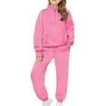 thumbnail image 1 of Girls 2 Piece Sweatsuit Set Long Sleeve Half Zip Sweatshirt Elastic Waist Jogger Sweatpant with Pockets Casual Tracksuit Outfits, 1 of 6
