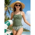 thumbnail image 1 of Girls 2 Piece Swimsuit Drawstring Tankini Swimsuit Set Teens Bathing Suit Modest Swimwear 9-16 Years, 1 of 8