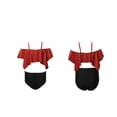 thumbnail image 1 of Girls 2 Piece Swimsuit Off Shoulder Ruffle Bathing Suit Swimwear Set for Beach, 1 of 3