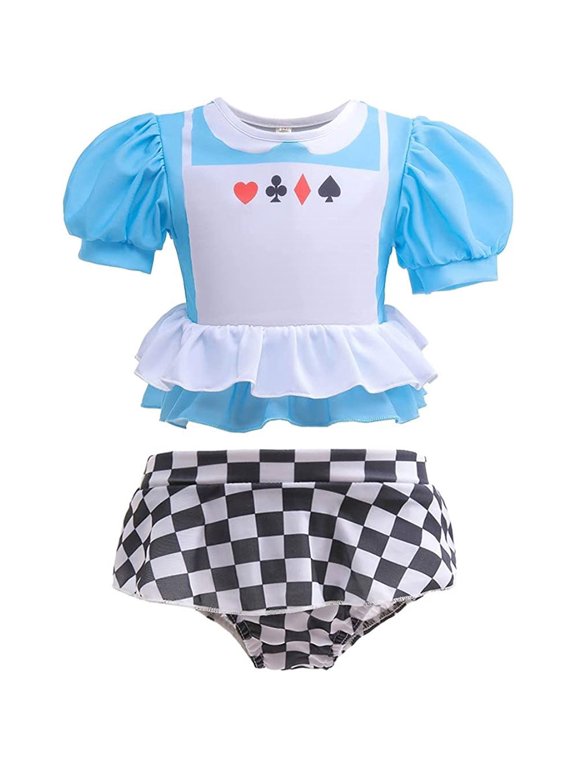 Girls Alice 2 Piece Swimsuit Princess Bikini Swimwear Beach Bathing Suits
