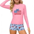 thumbnail image 1 of Girls 2 Piece Swimsuit Set Kids Quick Dry Stretch Bathing Suit Multicolor,Size 120, 1 of 8