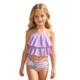 thumbnail image 1 of Girls 2 Piece Swimsuit Set Tiered Ruffle Bikini Swimsuit With Floral Print Bathing Suit Adjustable Straps Girls' Swimwear, 1 of 9
