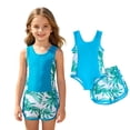 thumbnail image 1 of Girls 2 Piece Swimsuit Summer Floral Print Tankini with Bottoms for Kids Bathing Suit for GIrls, 1 of 9