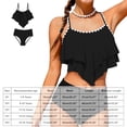 thumbnail image 1 of Girls 2 Piece Swimsuits Color-Block Tiered Ruffled Bathing Suit Black Bikini Set Swimwear Girl Bathing Suit 7-8 Years, 1 of 9