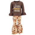 thumbnail image 1 of Girls 2 Piece Turkey Is Loved Thanksgiving Clothes Set Outfit (8Y, Brown), 1 of 5