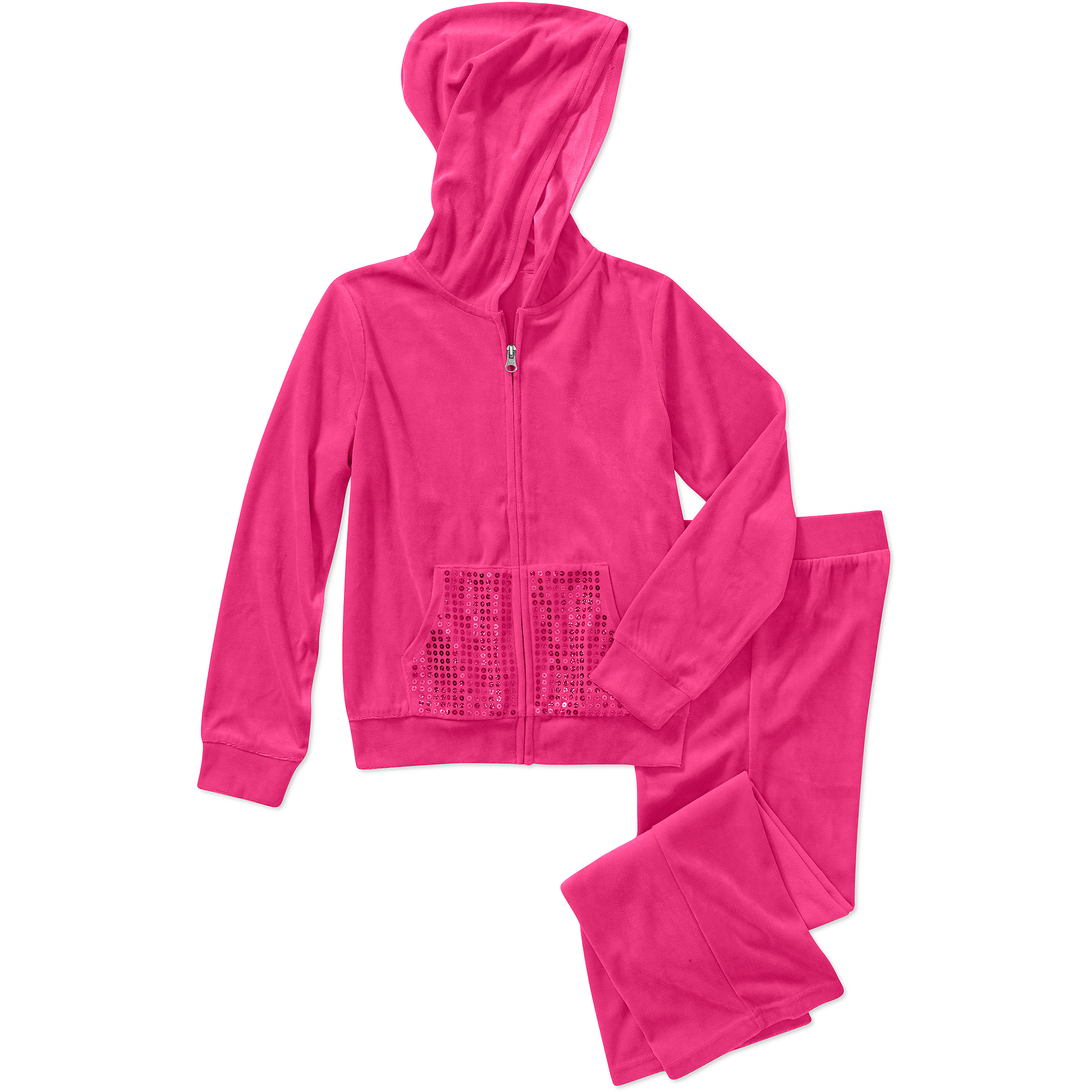Girls' 2 Piece Velour Hoodie and Pant Set