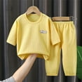 thumbnail image 1 of Girls 2 Pieces Knit Outfits 3/4 Sleeve Tee Tops and Pants Clothing Set 1-6Y, 1 of 3