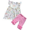 thumbnail image 1 of Girls 2 Pieces Pant Set Unicorn Dress Ruffle Pants Outfit Clothing Set Off White 2T XS (201334), 1 of 1