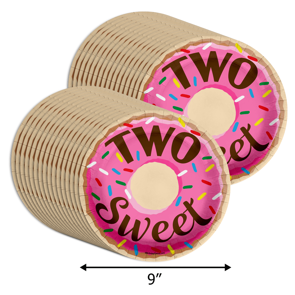 Girls 2nd Birthday Party Supplies Donut Birthday Party Plates Large